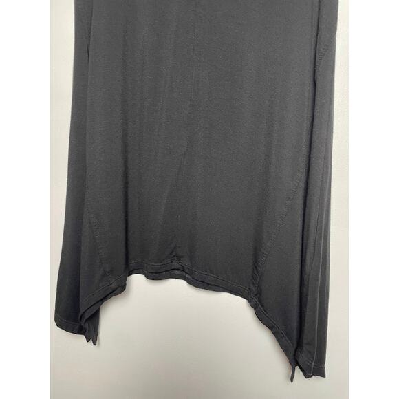 V Neck Blouse Womens Size Small Sleeveless Lace Front Solid Black A-line Hem Top - Picture 3 of 12